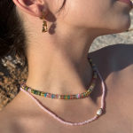 Boho Πολύχρωμο Κολιέ με Φυσικές Πέτρες & Χρυσές Λεπτομέρειες – Υποαλλεργικό Ατσάλι 316L - Image 3