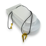 Thasos – Κολιέ με Χρυσό Στοιχείο και Μαύρο Κορδόνι