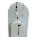 Κολιέ από Ατσάλι με Χρυσά  Αστεράκια