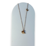 Κολιέ από Ατσάλι με Πεταλούδα σε Ματ & Γυαλιστερή Υφή