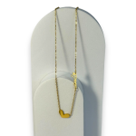 Γυναικείο κολιέ από ατσάλι με χρυσή καρδιά και "Love"