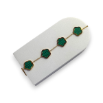 Βραχιόλι με πράσινα λουλούδια από ανοξείδωτο ατσάλι