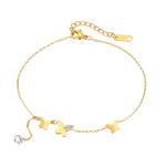 Βραχιόλι Ποδιού με Ζιργκόν και Πεταλούδες