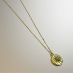 Κολιέ Ήλιος με Φυσική Πράσινη Πέτρα