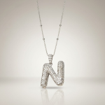Κολιέ με Αρχικό N σε Ασημί Τόνο