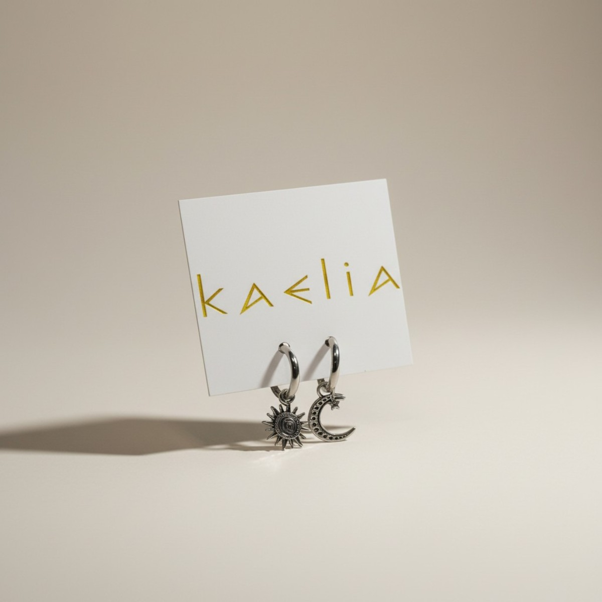 3333 Σκουλαρίκια Κρίκοι Ήλιος & Φεγγάρι - Image 1