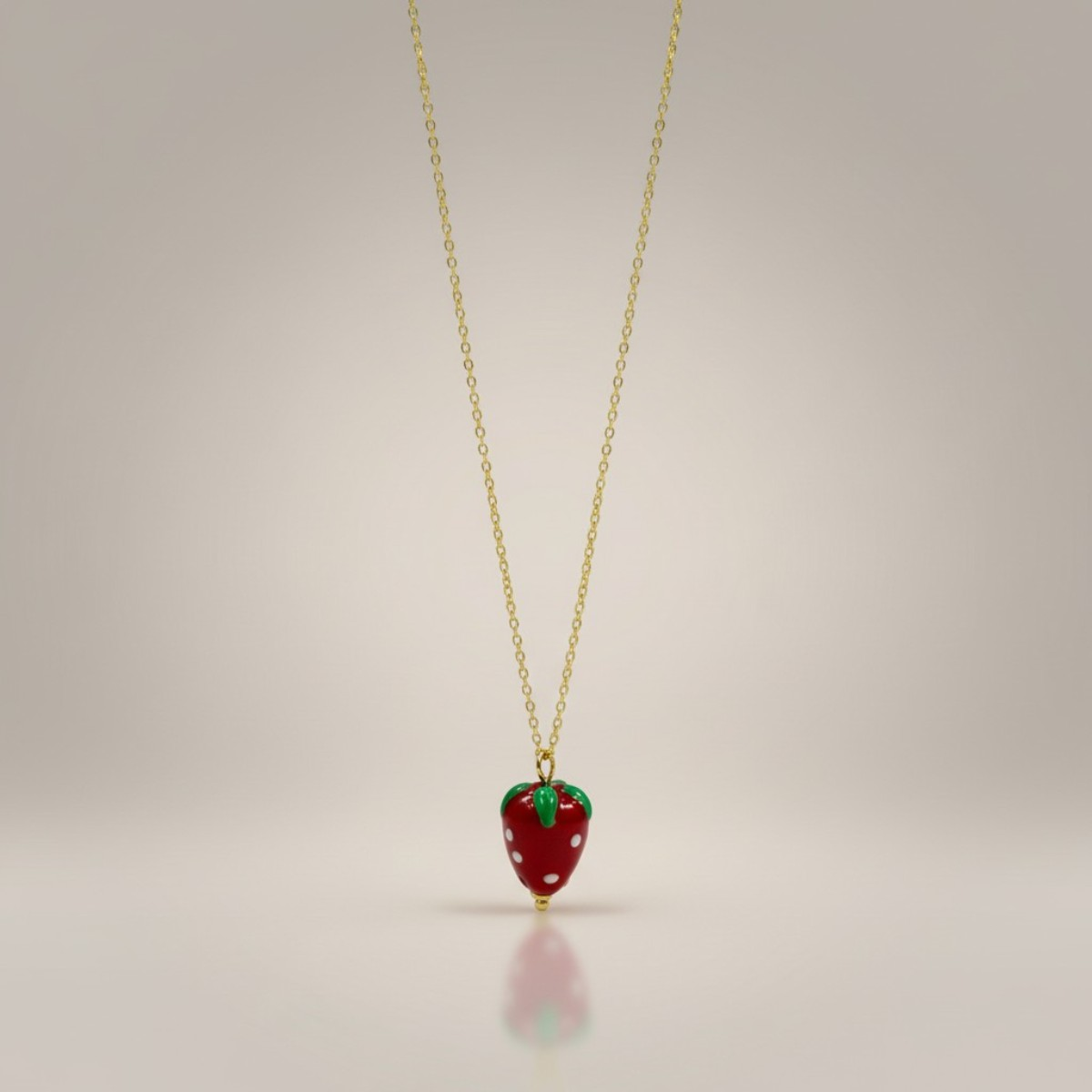 5 sisto Strawberry Necklace – Gold Plated Chain - Image 1
