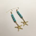 Σκουλαρίκια Αστερίας με Τιρκουάζ Χάντρες