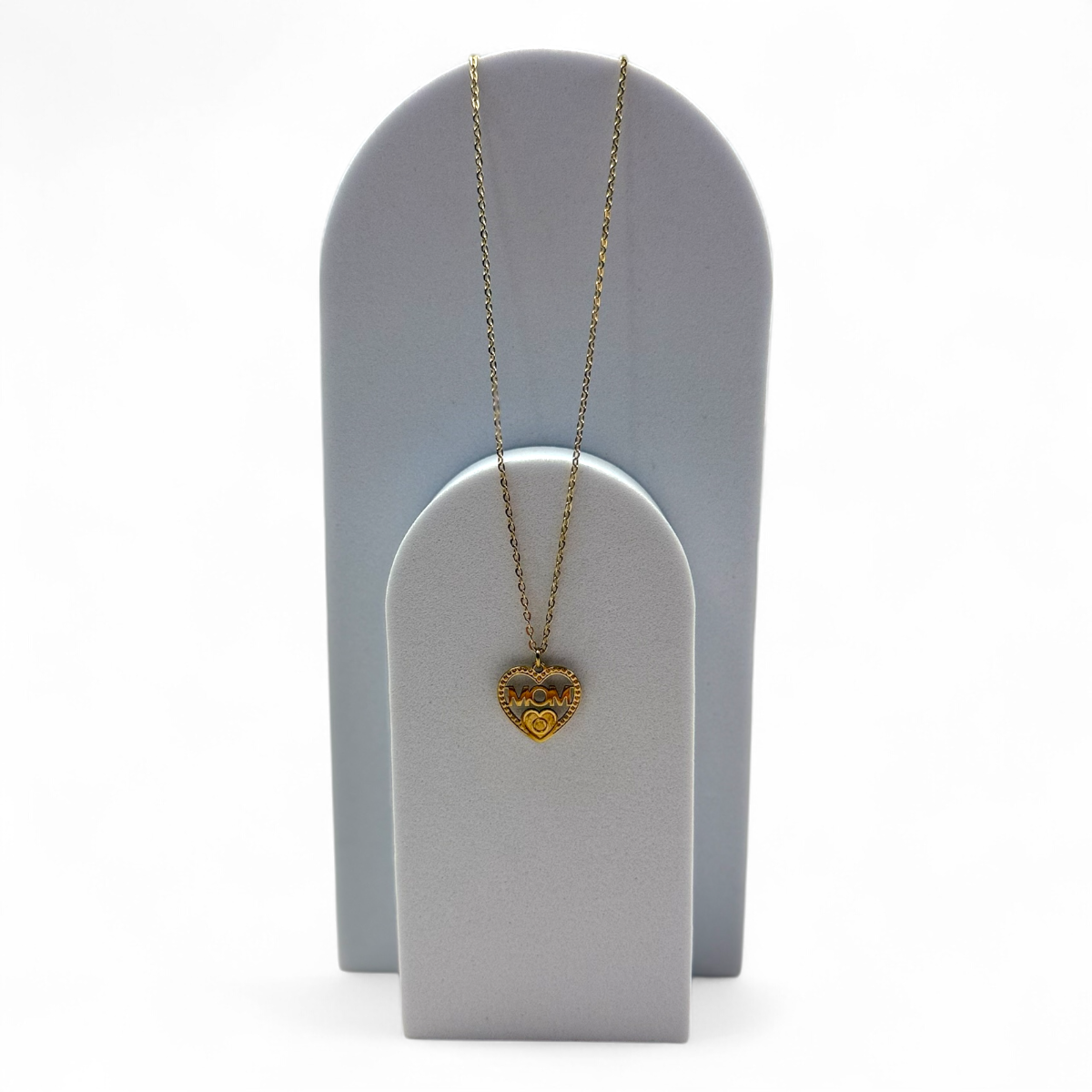 IMG_4508 Κολιέ “Mom” Καρδιά Χρυσό - Image 1