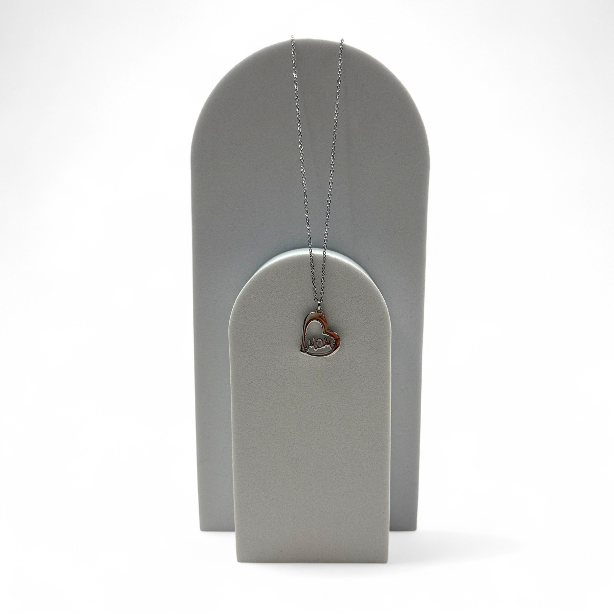 IMG_4509 Κολιέ Καρδιά Mom – Ασημένια Αλυσίδα - Image 1
