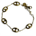 Βραχιόλι Ατσάλινο Χρυσό με Οβάλ Στοιχεία - Image 2