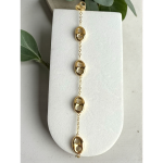 Βραχιόλι Ατσάλινο Χρυσό με Οβάλ Στοιχεία - Image 3