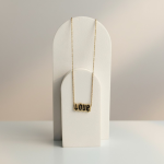 Κολιέ Ατσάλινο Χρυσό LOVE – Black & Gold