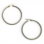 Σκουλαρίκια Ατσάλινα Χρυσοί Κρίκοι – Classic Gold Hoops - Image 2